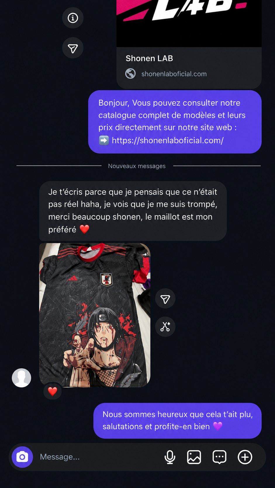 Reseña de cliente en Instagram